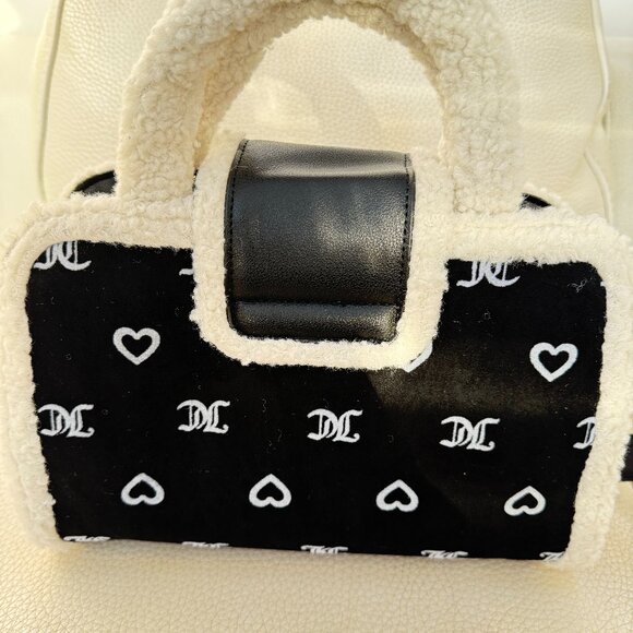 NWT Juicy Couture Snuggle Satchel Sherpa satchel crossbody bag Black & mini bag - Picture 3 of 7